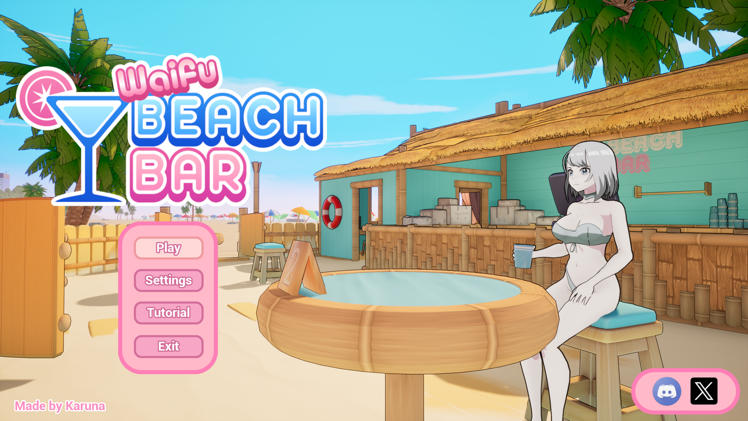 【PC/3D互动/中文/步兵】二次元老婆沙滩酒吧 Waifu Beach Bar 官方中文步兵版[2.6G/新作]