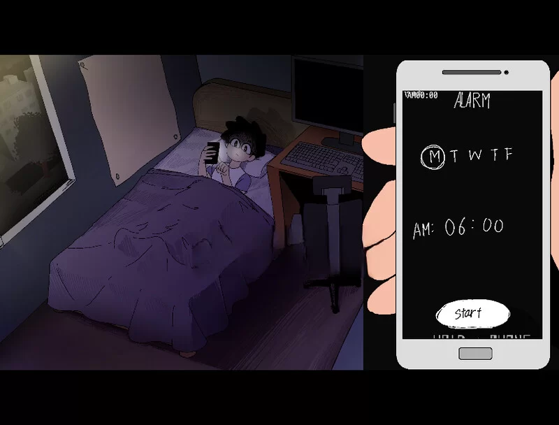 【PC】–夜里躲避继母与女友手机聊天（AlArm ）V0.4 机翻… [1+1.3G]