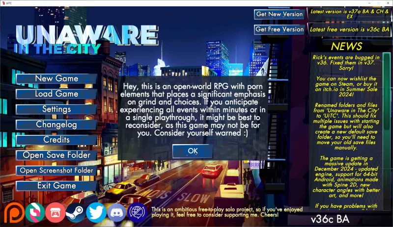 【安卓+PC/SLG/动态】Unaware in The City 【830M】